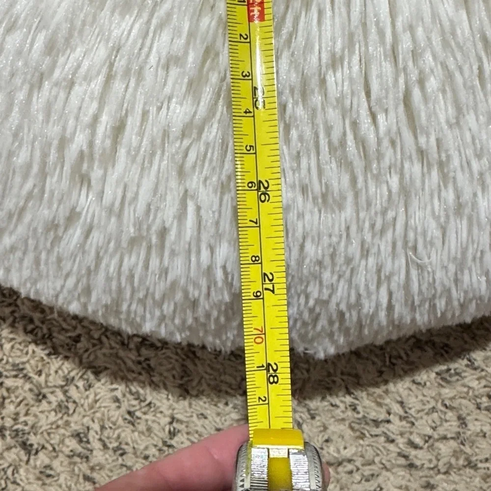 Fluffy White Round Pillow